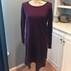LOFT Purple Long Sleeve Dress